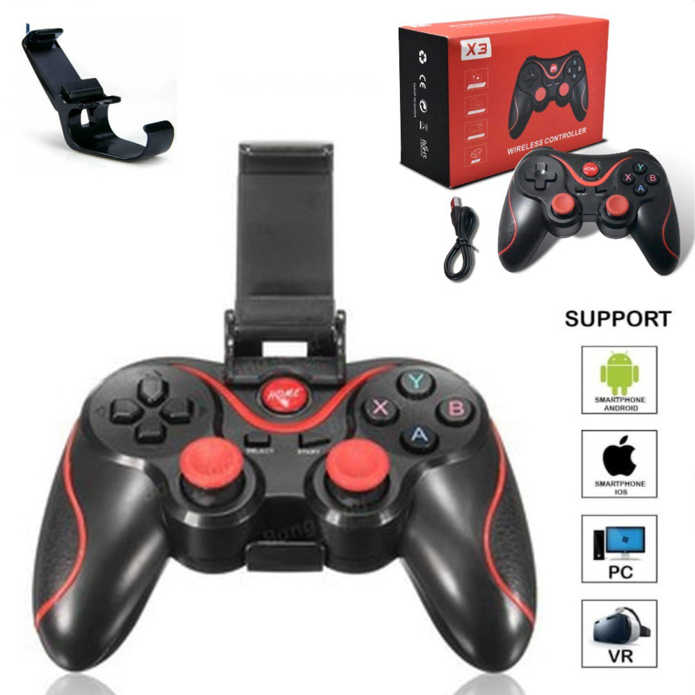 Gamepad Bluetooth x3 Blutot Controller Game nirkabel kompatibel Bluetooth, untuk Android, ponsel, TV BOX, Joystick komputer untuk Tablet, PC, TV, kontrol Gamepad