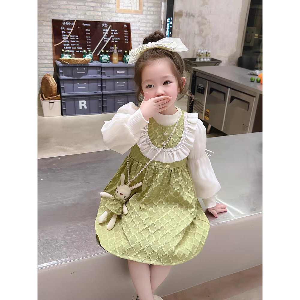 [ FREE Acc ] 1-5 Tahun | Dress jhou shin  -  Dres import Korean Style Drees Casual Dress Anak Perempuan - BabyCinnamon