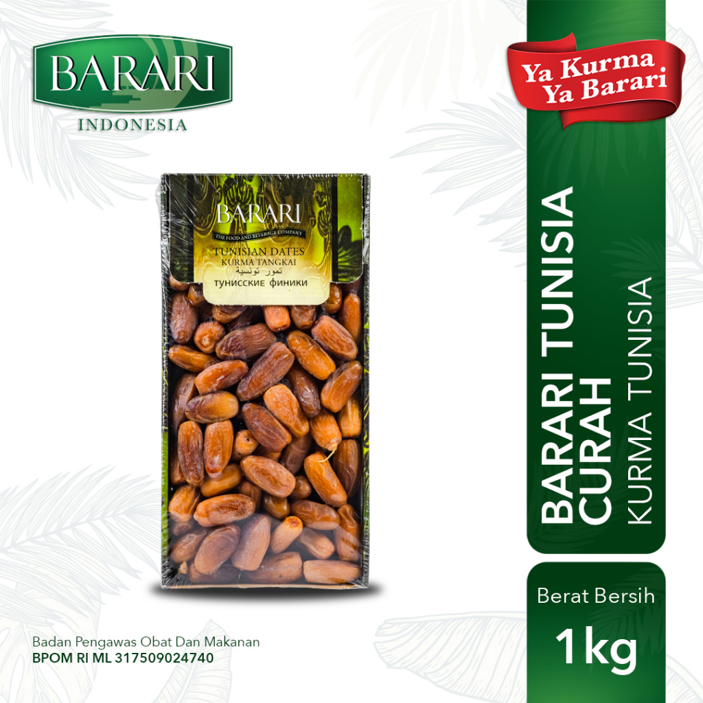 

BARARI Deglet Nour Kurma Tunisia Curah 1Kg Premium Dates High Quality Tekstur Kering dan Lembut