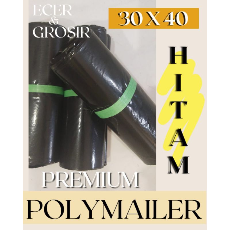 

PREMIUM Polymailer Hitam 30x40 100 lbr Amplop Plastik Packing
