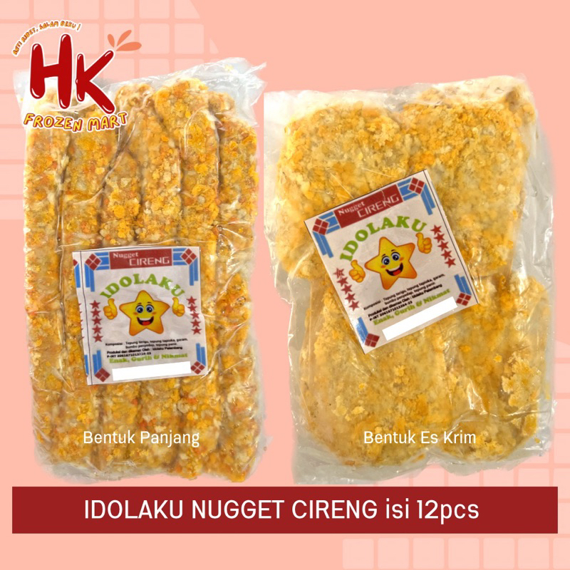 

Idolaku Nugget Cireng Sagu Stik Panjang Es Krim isi 12 pcs | naget tanpa ikan ayam | HK Frozen Mart