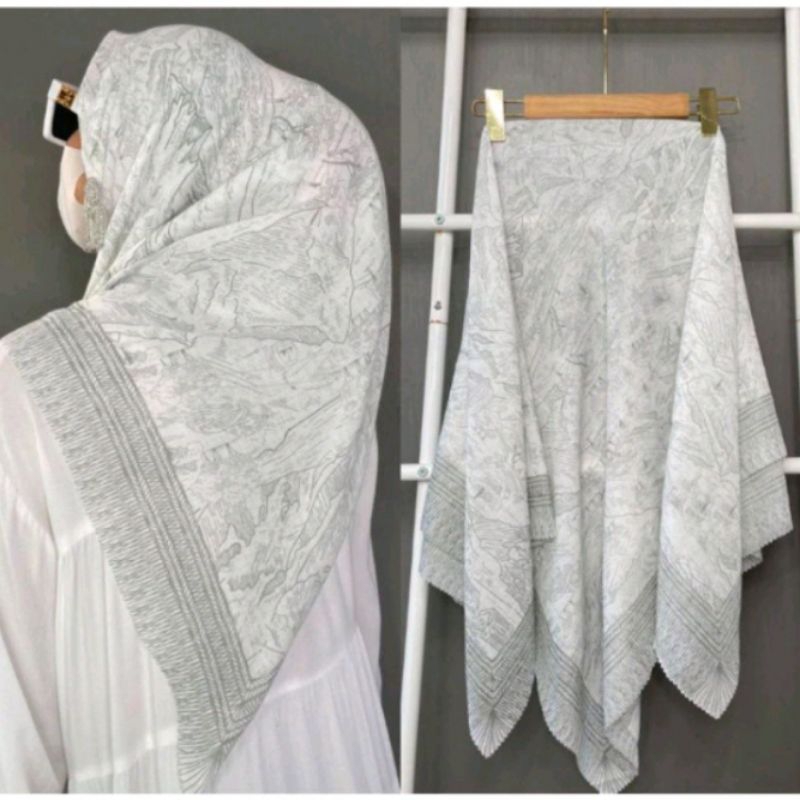 (Ready) Hijab Segi Empat Voal Premium Motif Terbaru/ Jilbab Segiempat Laser Cut/ Grosir Kerudung Segiempat