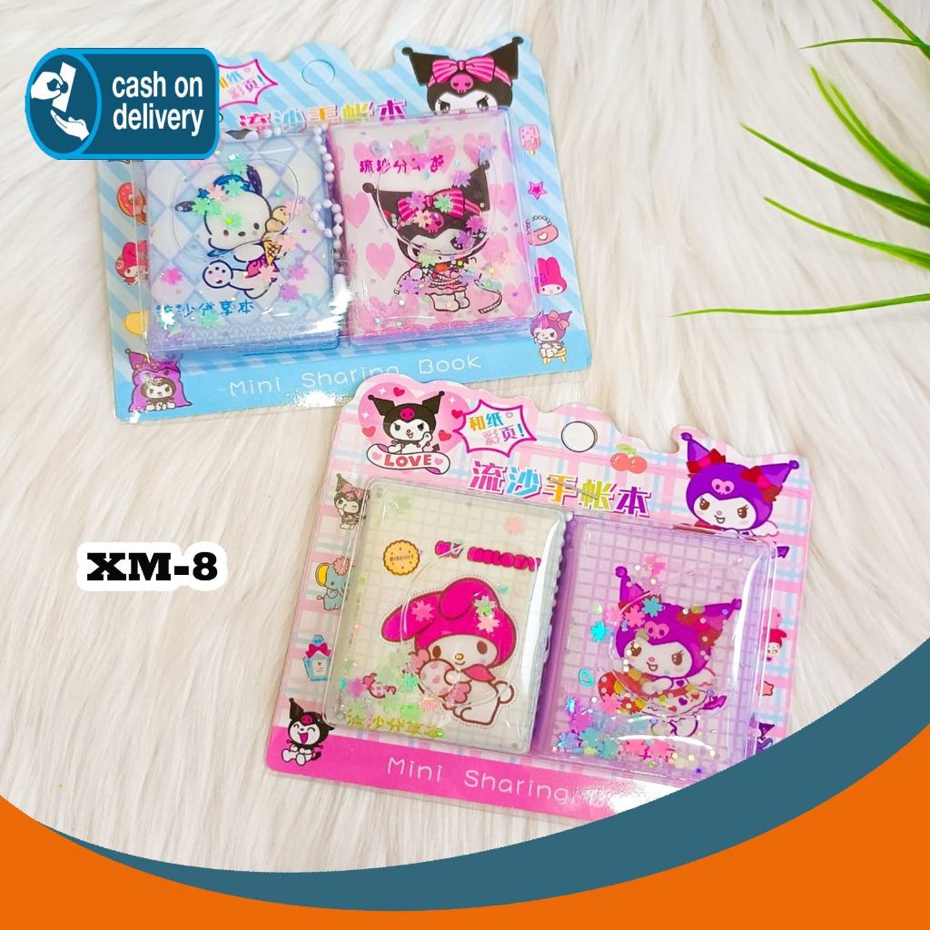 

Buku stiker mini Sanrio XM-8 (1 set isi 2 pcs ) Notebook Plus gantungan rantai dan manik manik kado unik stationery