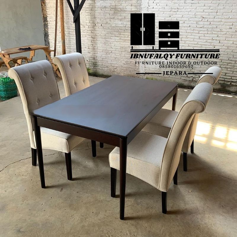 Meja Makan Sofa Minimalis / Set Meja Makan Kayu Jati