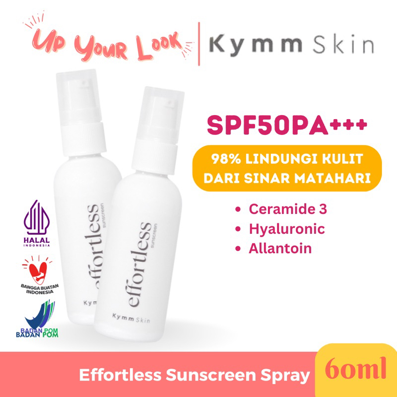 ✨Up Your Look✨ KYMM SKIN Effortless sunscreen spray spf50 tabir surya wajah kymmskin
