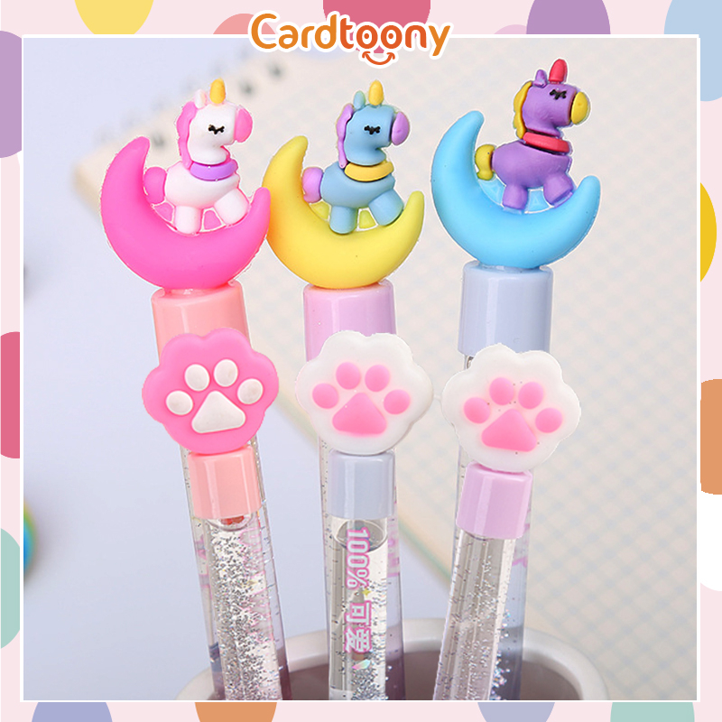 Pulpen gel kuda unicorn bunga angsa glitter gel pen imut lucu pena bolpoin ballpoint bulpen bolpen