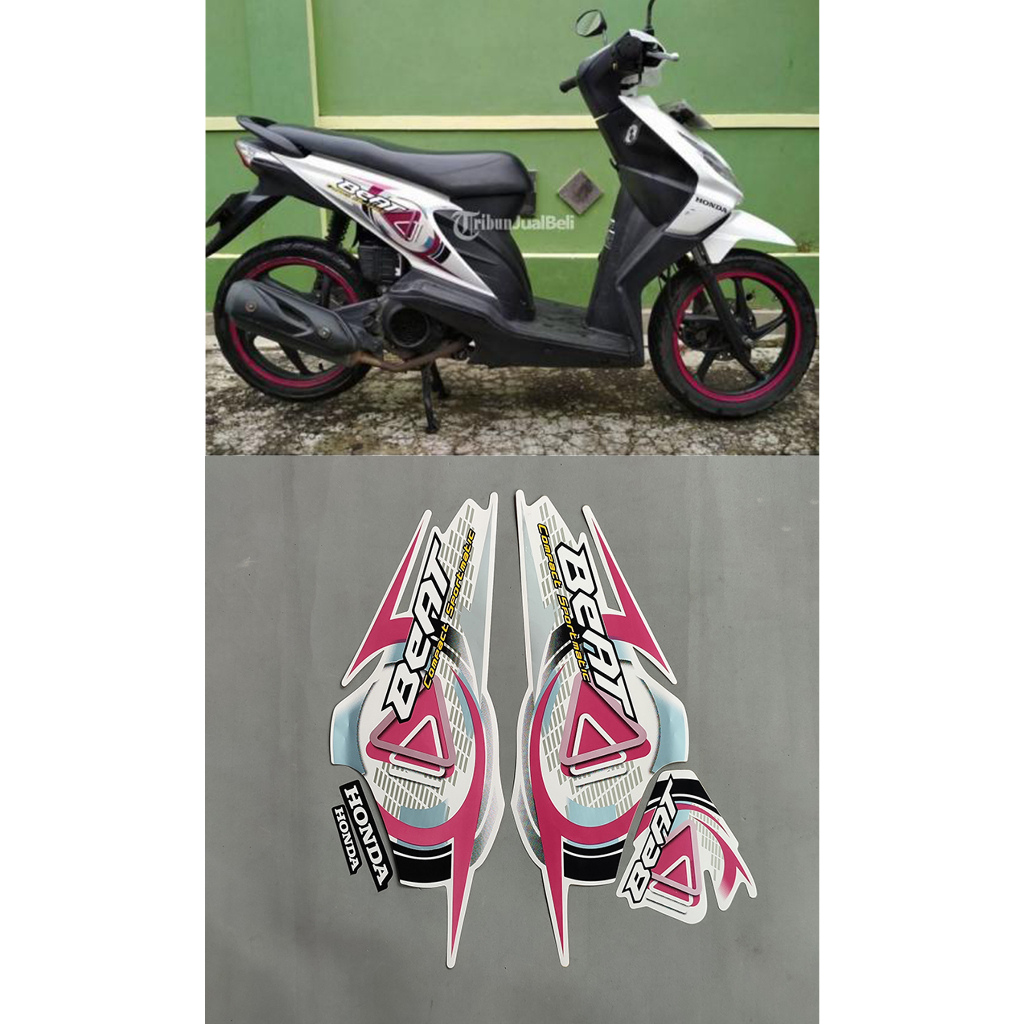 Stiker striping motor beat karbu 2010 putih