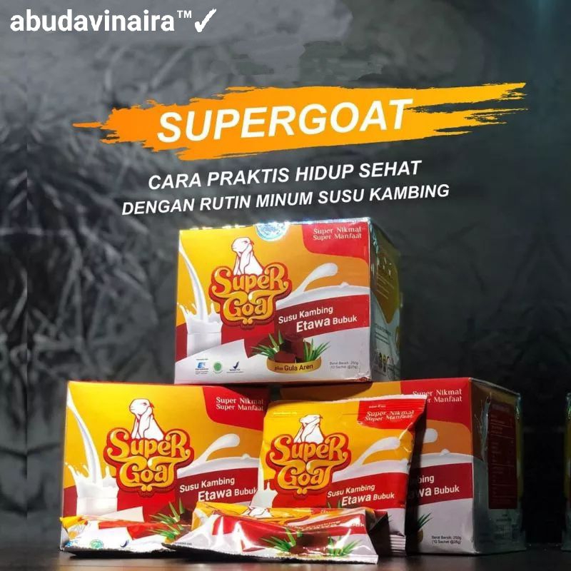 

Susu Kambing Etawa Bubuk Gula Aren Super Goat - Supergoat isi 10 Sachet Asli