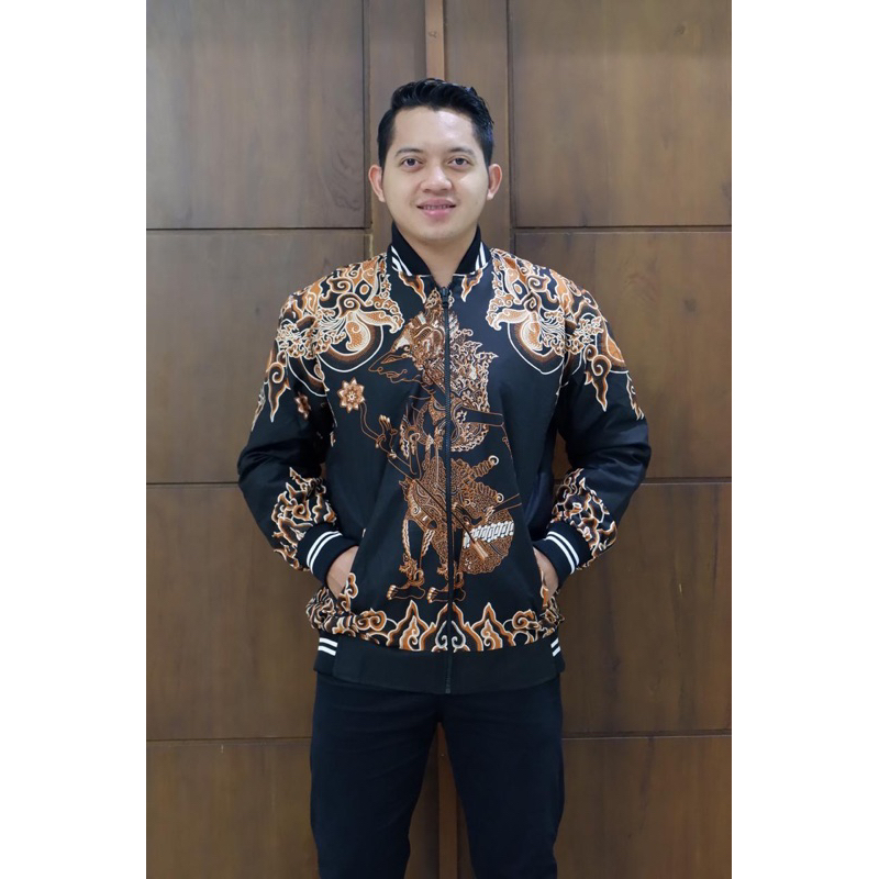 Krisna jaket batik pria wanita jaket batik unisex jaket batik jumbo varsity