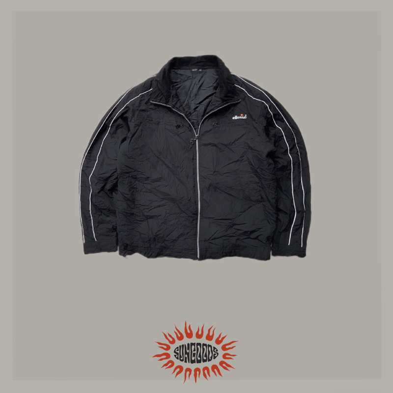 Ellesse Tracktop Jacket • Black • Windbreak • Outer • Unisex • Outdoor Jacket • Double side Pocket •
