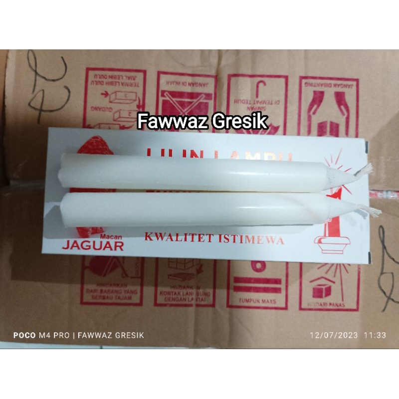 Lilin Lampu Isi 8 Pcs Cap Jaguar / Lilin Putih 18 cm 1 Pack isi 8