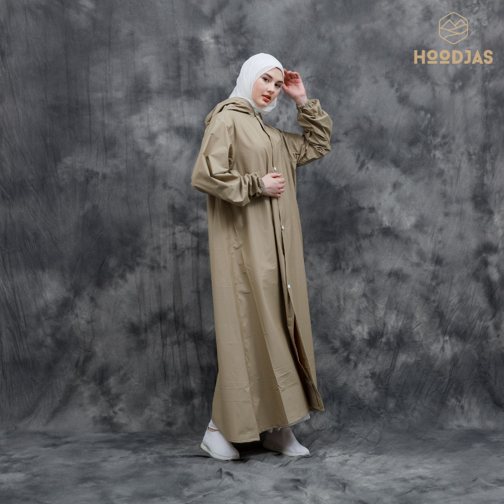 HOODJAS Jas Hujan Wanita Muslimah Model Gamis Kamila Bahan PVC 0,25