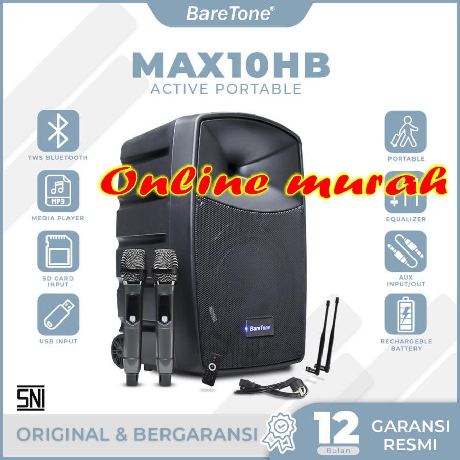 wireless portable baretone max10hb 10 inch max 10hb original