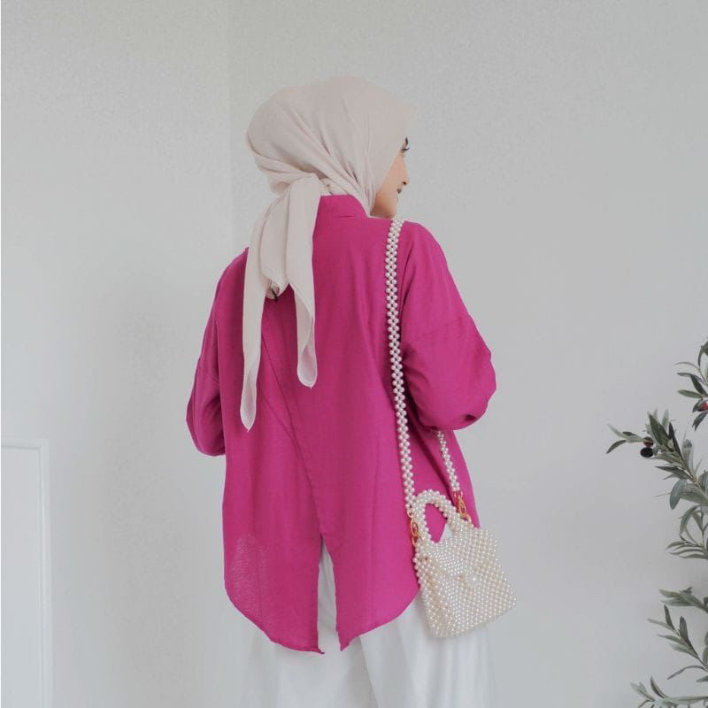 Kemaja Wanita Oversize/ Nelka Linen Shirt