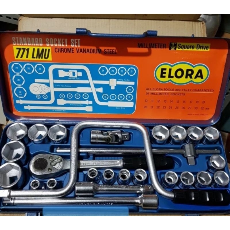 DMT |kunci sock set 1/2 inch - Elora 771 soket 26 pcs Made in german