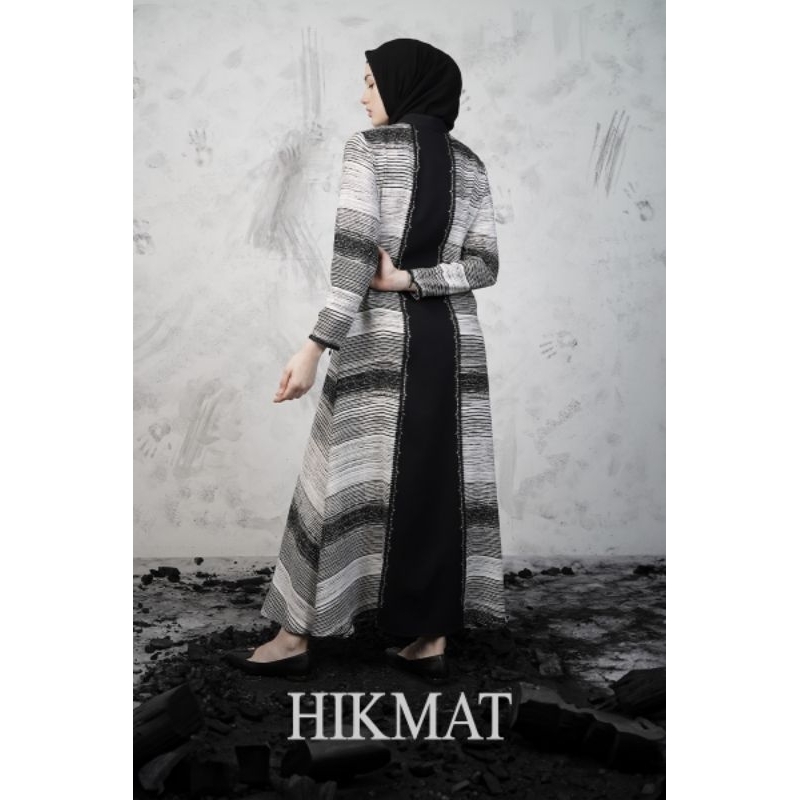 New Abaya hikmat A3385 white size S M L XL ( harga diskon )