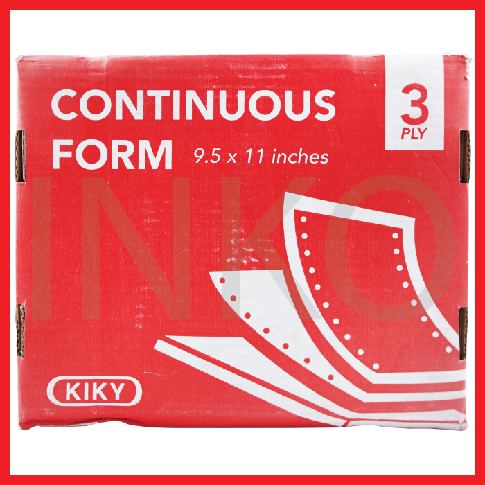 

KIKY CONTINUOUS FORM 9.5X11 INCHES 3PLY PRS WHITE RED YELLOW