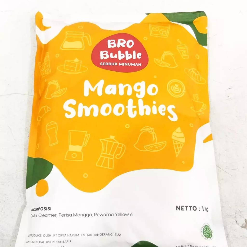 

[oddsolshop] pekanbaru/Bro Bubble Mango Smoothies 1KG Minuman Serbuk Instan Bubuk Minum Rasa Mangga
