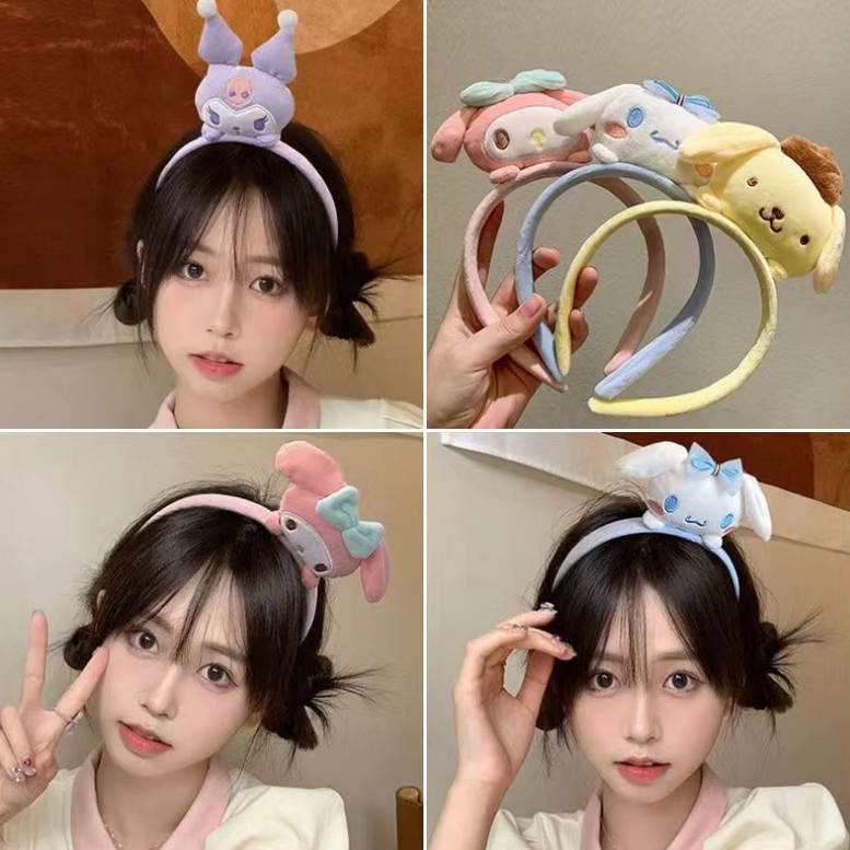 OSM JKT F5893 Bandana Kuromi Melody Cinnamoroll Purin / Bando Boneka Karakter Sanrio / Head Band Dewasa Anak Aksesoris Rambut