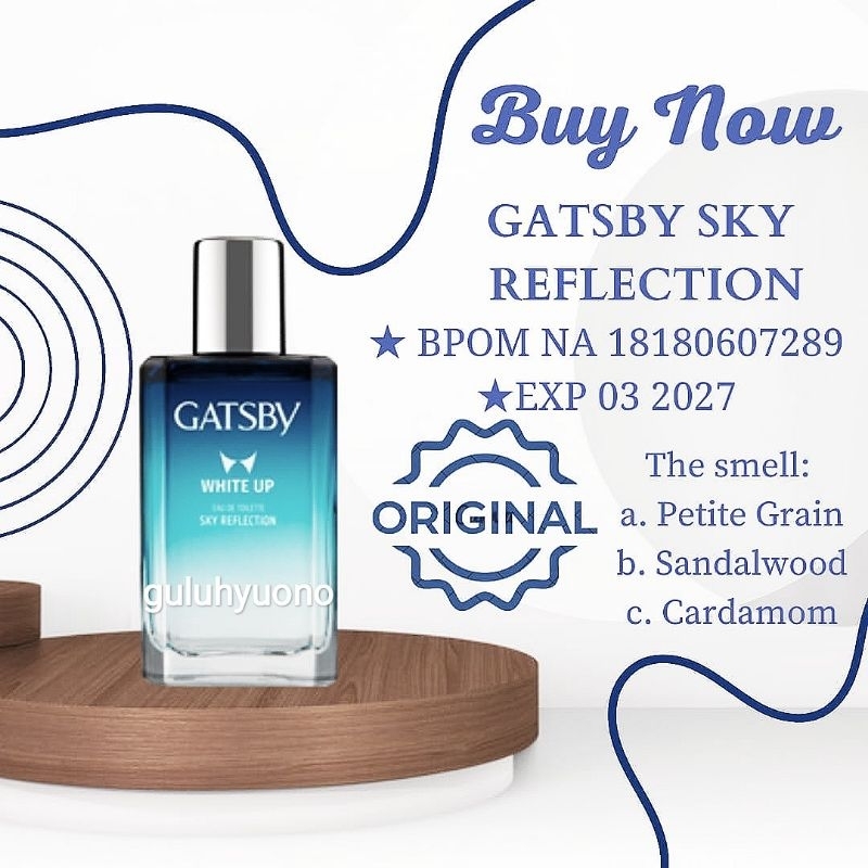 GATSBY WHITE UP EDT PARFUM SKY REFLECTION 50ml (EXTRA KARDUS+BUBLE)