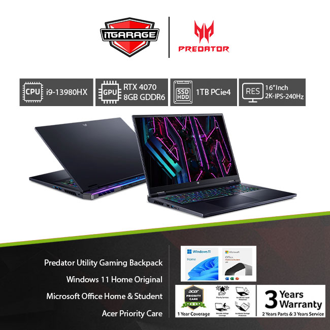 Acer Predator Helios 16 PH16-71-99ZW|i9-13900HX/16G/1TB/RTX4070-8G