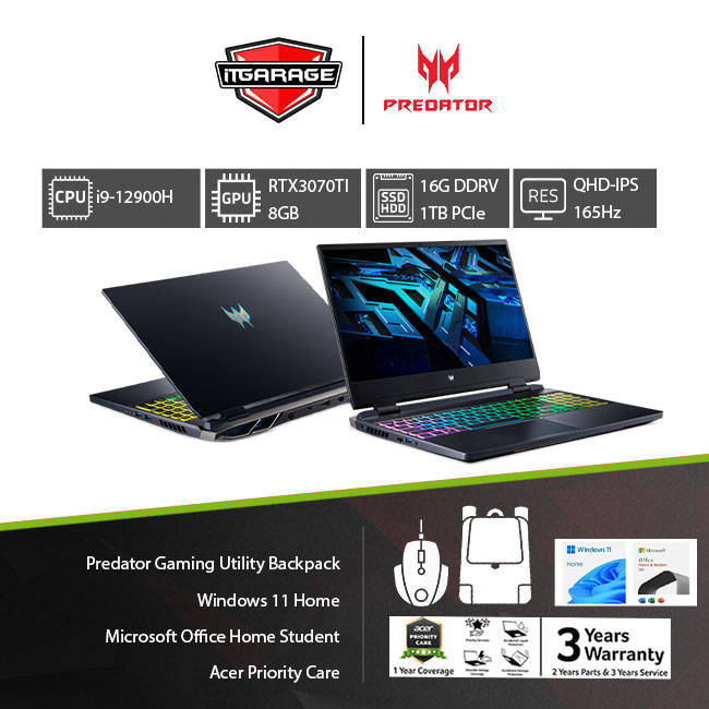Acer Predator Helios 300 PH315-55-98R7|i9-12900H/16G/1TB/RTX3070Ti-8G