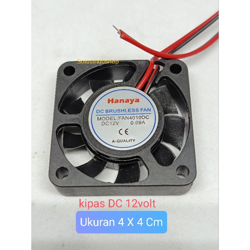 Fan DC 12V 4x4 cm / Kipas dc 12volt 4x4 cm Tebal 1cm / Fan Cooling Pendingin 12V dc 4x4cm