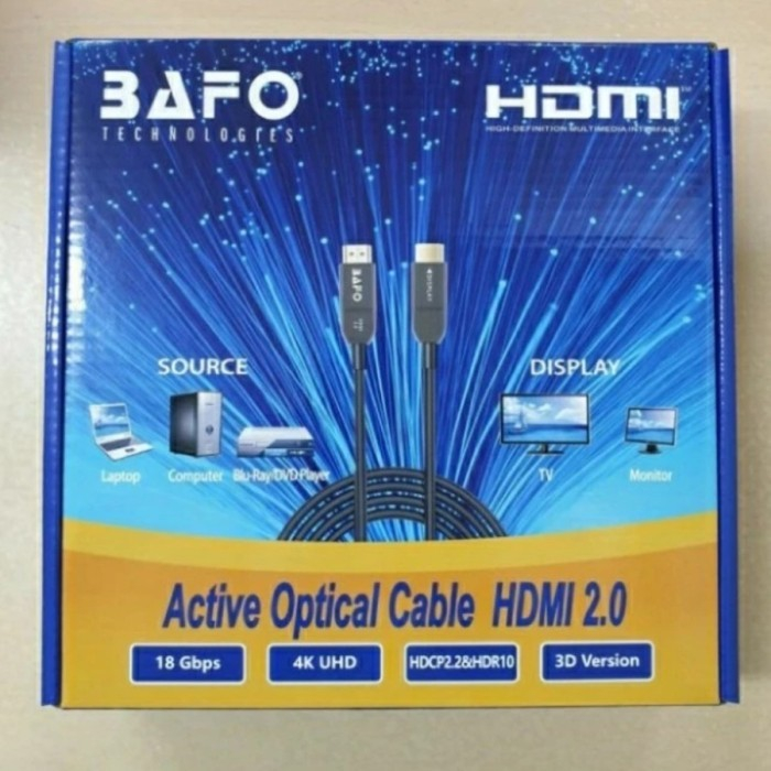 BAFO Kabel HDMI Fiber Optik 20M 25M 30M 40M Ver 2.0 / Bafo HDMI FO Cable