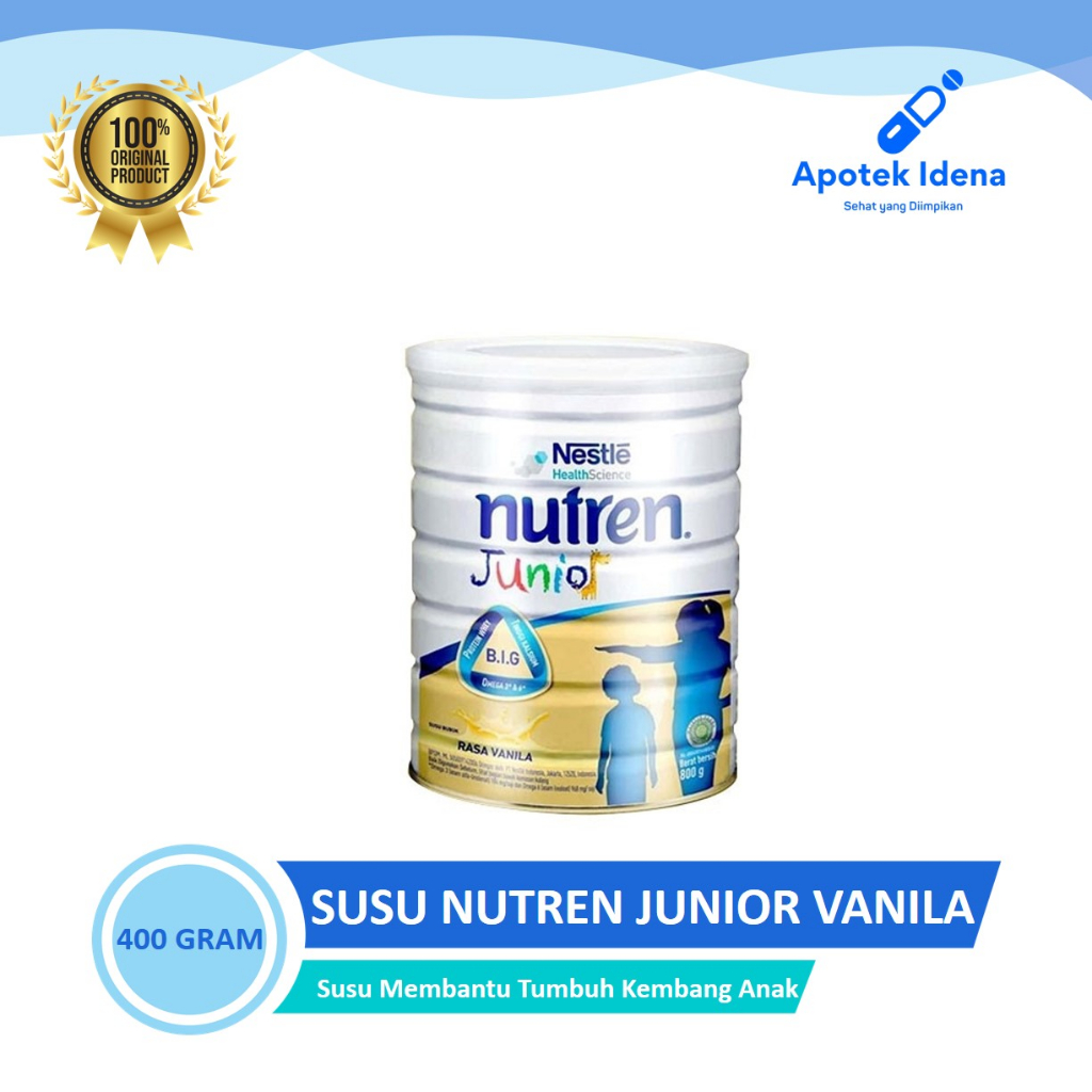 

NUTREN JUNIOR Rasa Vanila 400 GR Susu Kebutuhan Anak Usia ( 1 - 10 tahun ) Susu Anak Cepat Bicara - Susu Anak Cepat Jalan