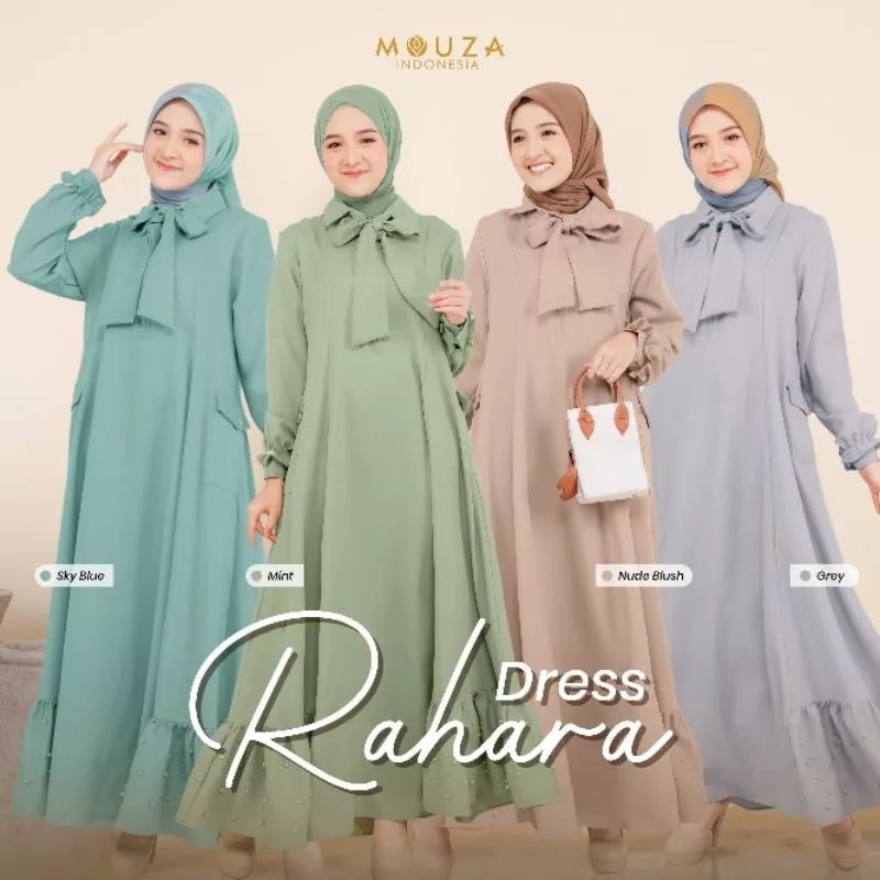 Rahara Dress by Mouza | Dress Mouza Terbaru | Gamis Terbaru | Gamis Mouza Terbaru | Dress Dewasa Pre
