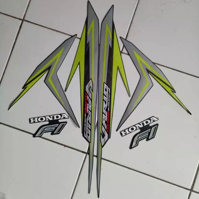 stiker striping honda vario techno fi led 125 2016 hitam hijau lis body original