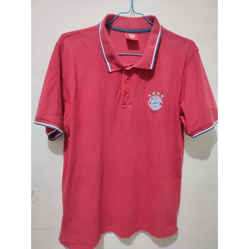 Kaos Polo Bayer Munchen Maroon Size Tag L
