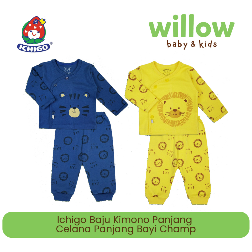 Setelan Bayi - Ichigo Baju Kimono Panjang+Celana Panjang Bayi 0-6M Champ