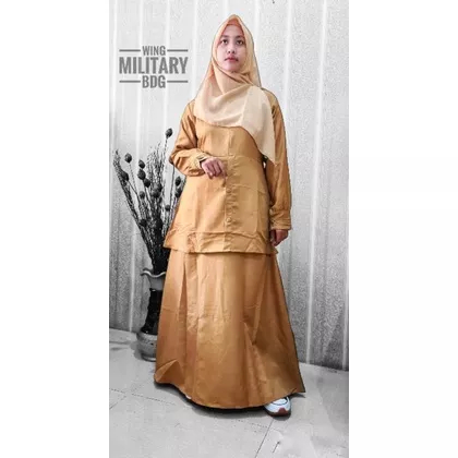 Seragam Gamis Syar'i Wanita Muslim PNS Bahan Baloteli