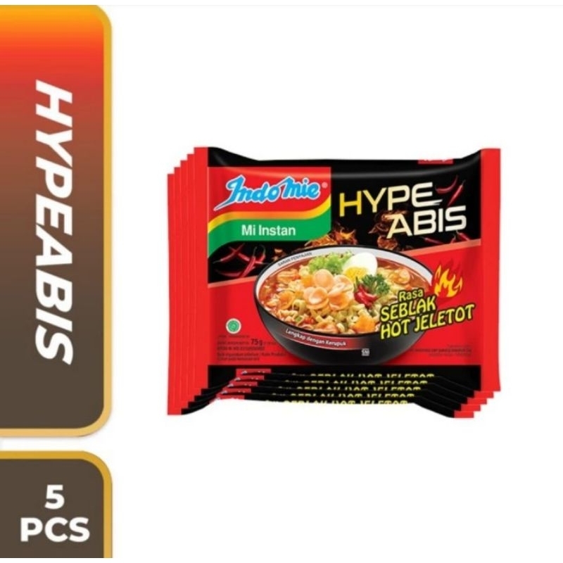 

Indomie HypeAbis Rasa Seblak Jeletot 5 Pc