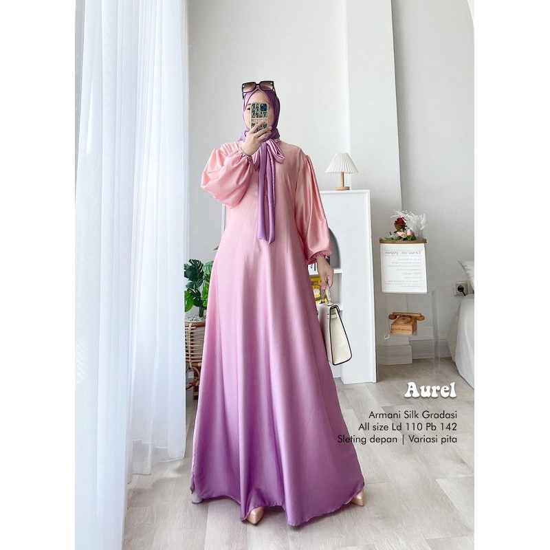 dress polos gamis casual armani silk busui kekinian terbaru