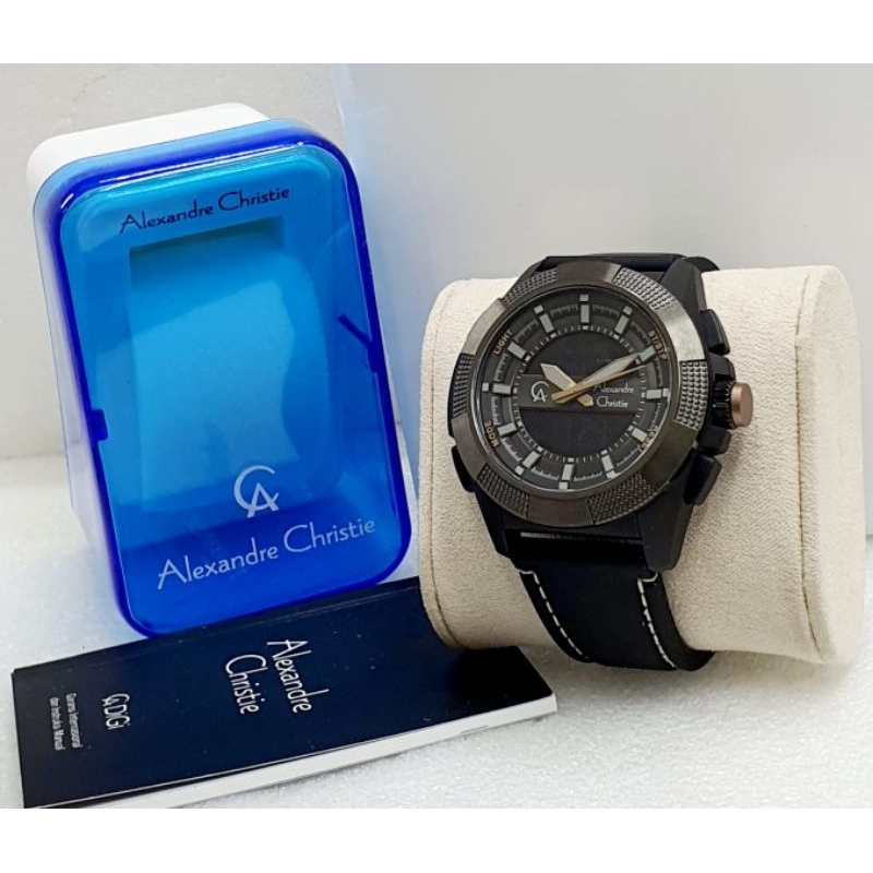 jam tangan Alexandre Christie 9374 dual time original