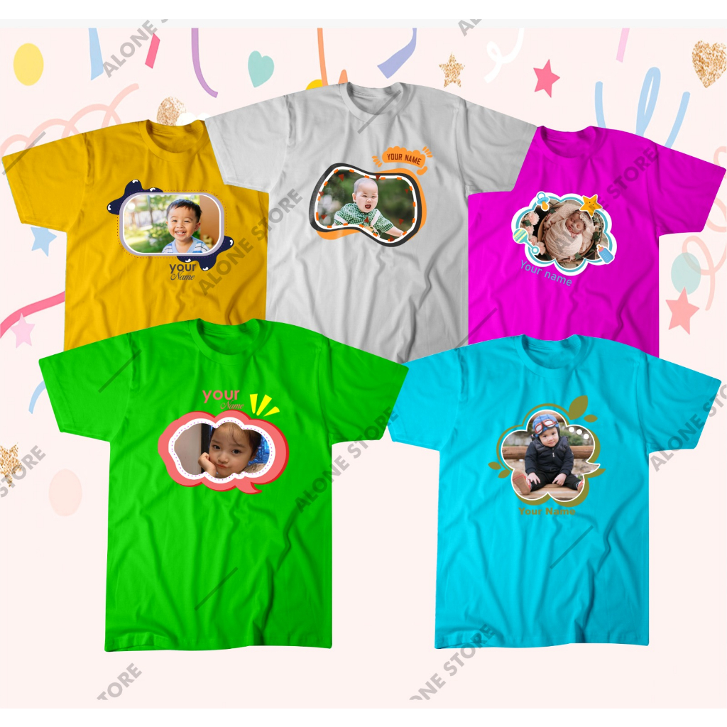 Kaos Anak Custom FOTO & NAMA  Kaos Sablon Foto Anak  Kaos Anak Murah