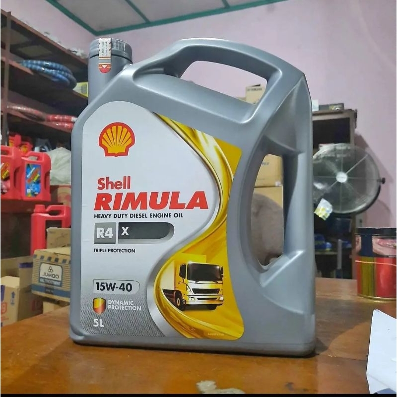 OLI SHELL RIMULA R4 X & R4 PLUS 15W-40 DIESEL ISI 5L- ORIGINAL BARCODE