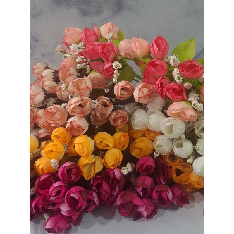 Jual bunga tulip mini 5 Cabang/Bunga kuncup Artifisial/Bunga Plastik/Bunga Dekorasi/Aksesoris Bucket