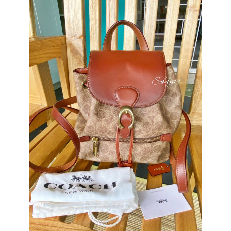 [ PRELOVED ] TAS COACH EVIE SIGNATURE BACKPACK 22 ORIGINAL STORE