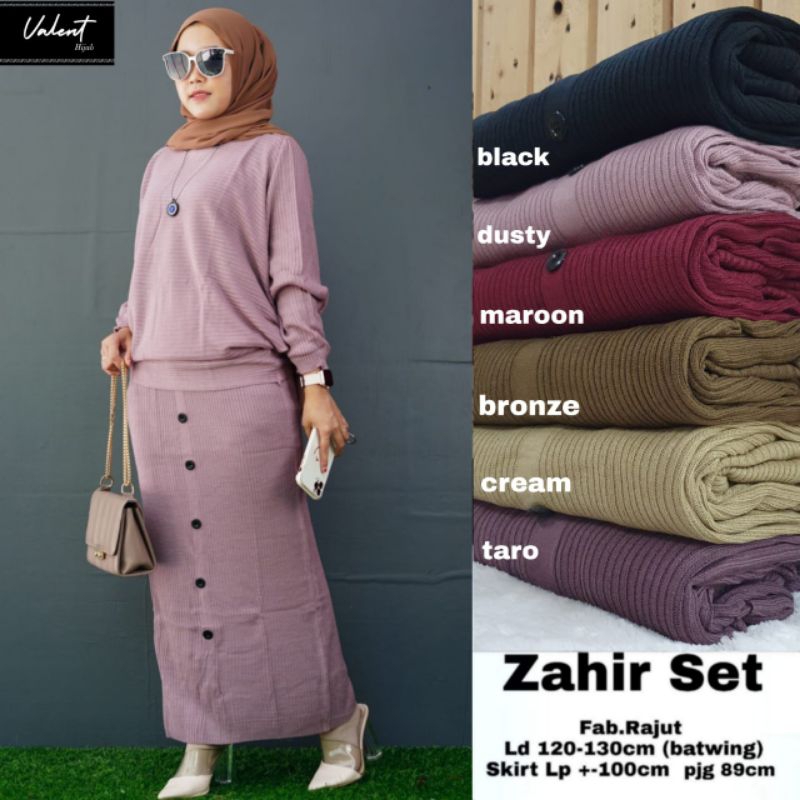 ZAHIR SET BY VALENT/SETELAN ROK DAN ATASAN BATWING FULL RAJUT MODEL ATASAN OVERSIZE