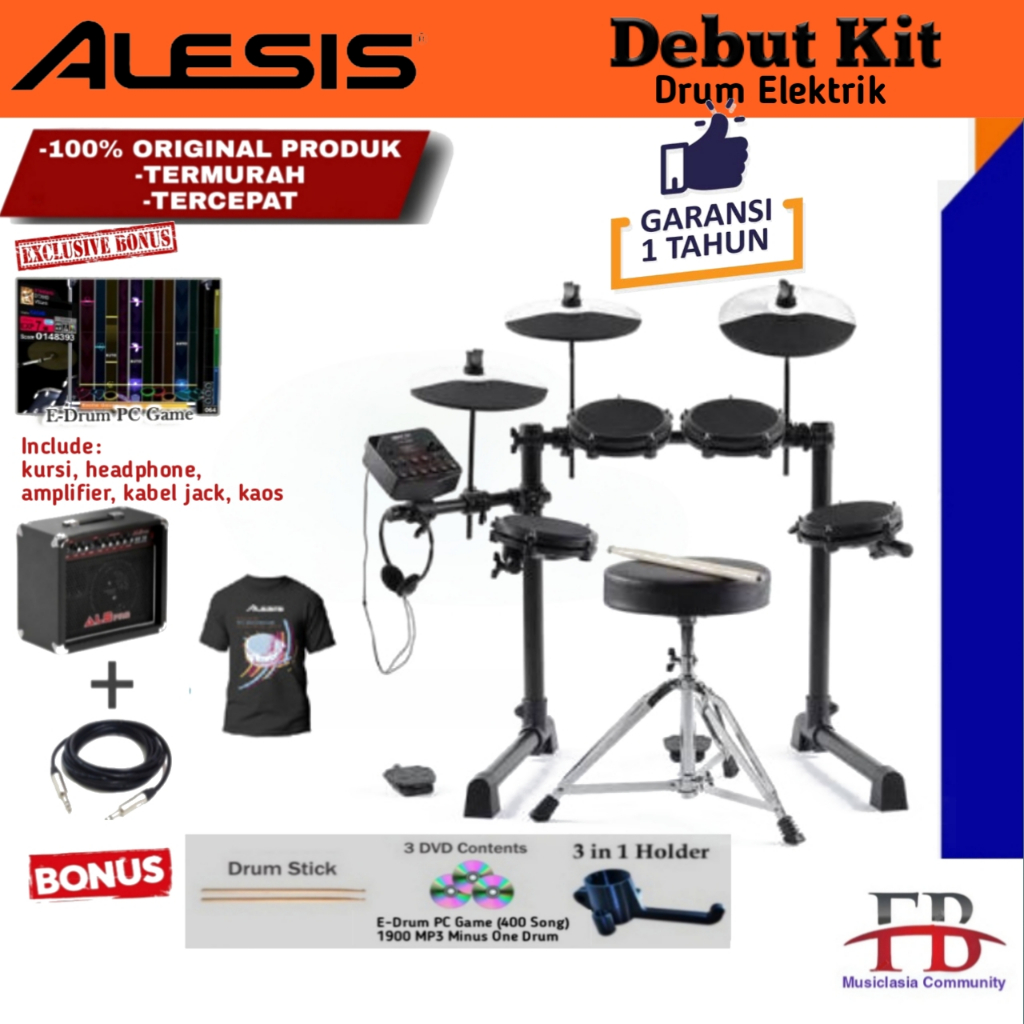 Alesis DEBUT KIT Quiet Mesh Electric Drum Set - Drum Elektrik Alesis