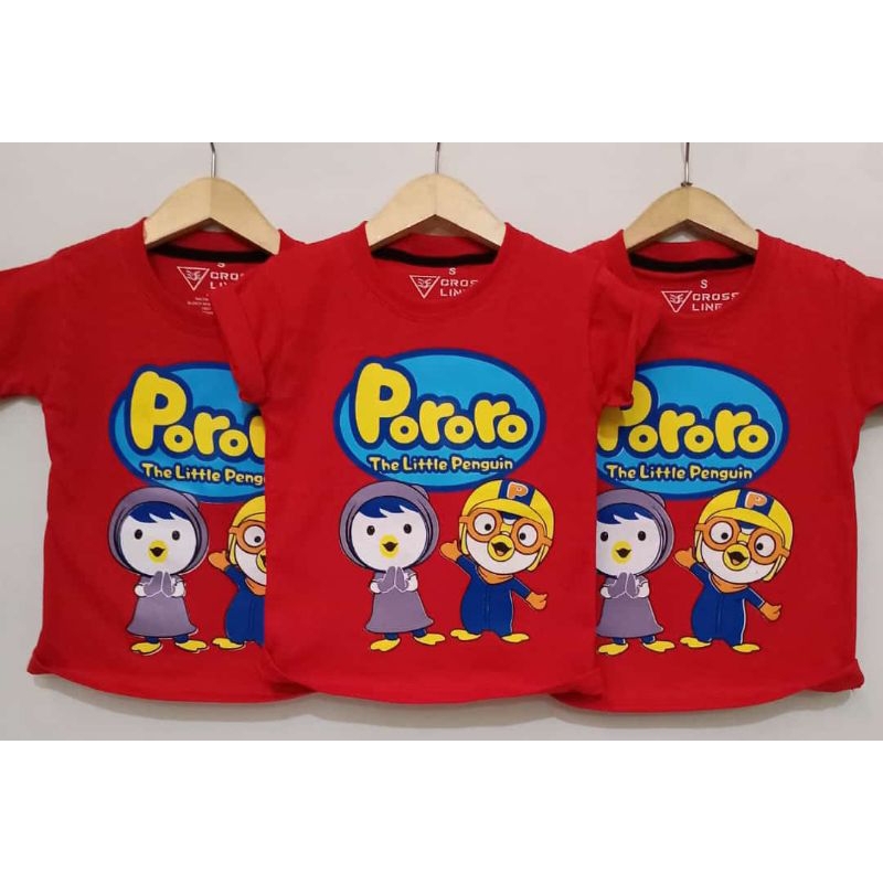 kaos anak pororo karakter perempuan 1-8tahun