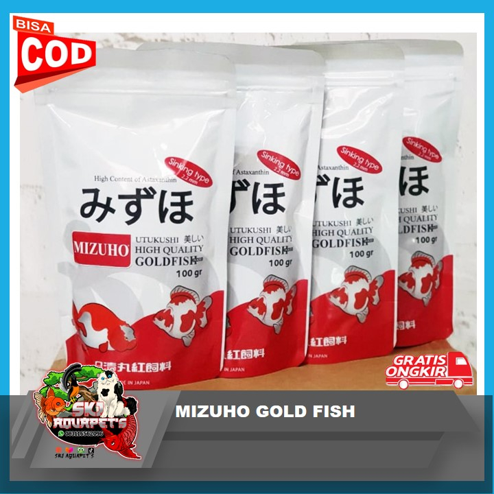 Mizuho Goldfish Gold Fish Pakan Ikan Koki High Growth 100GR