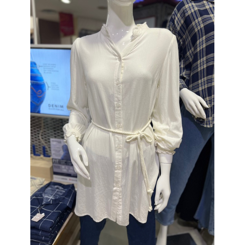 kemeja tunik putih cewek Expand original , kemeja EXPAND