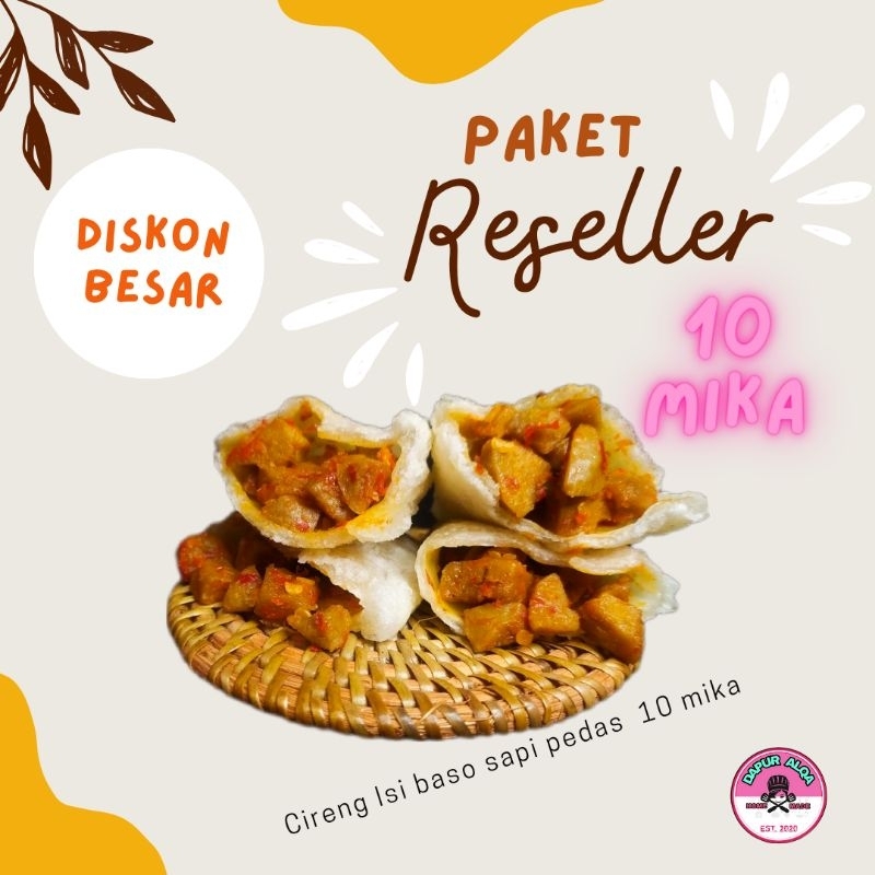 

Paket cireng isi baso sapi pedas 10 pak