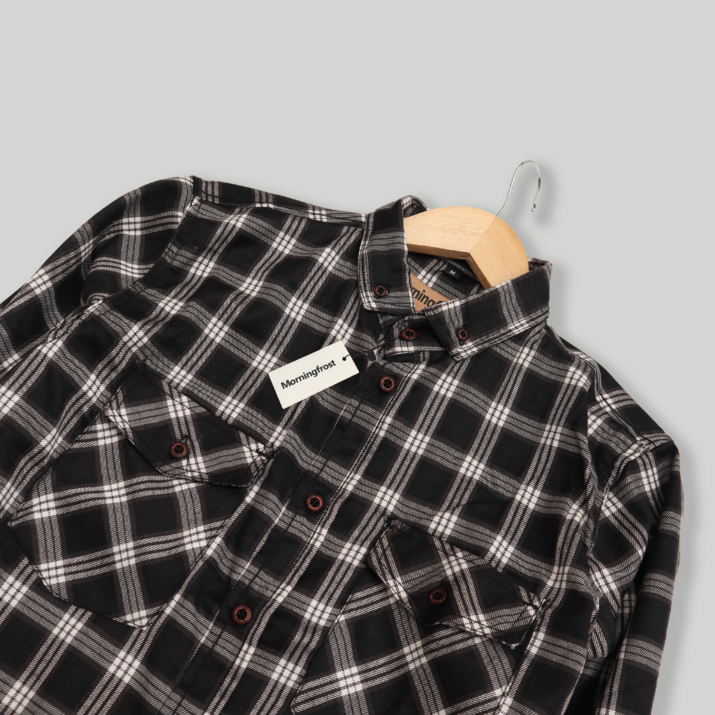 Morningfrost Double Pocket Kemeja Flanel  Kotak Kotak Exclusive