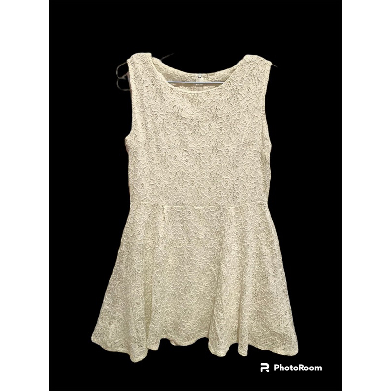 Dress Vintage Brukat Bunga | Mini dress | White Dress | Dress Putih Pendek