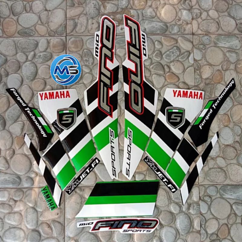 Stiker Striping Motor Fino 2014 HIJAU Sticker Lis Body Standar